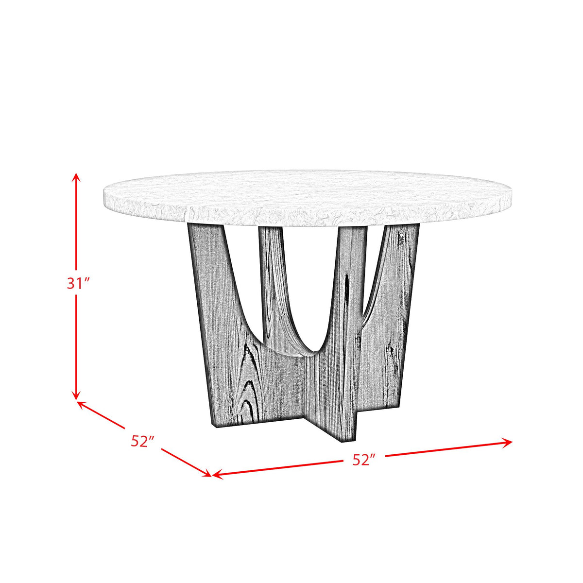 Elements International Oregon D-17380-8-DT2 Round Dining Table IMAGE 8