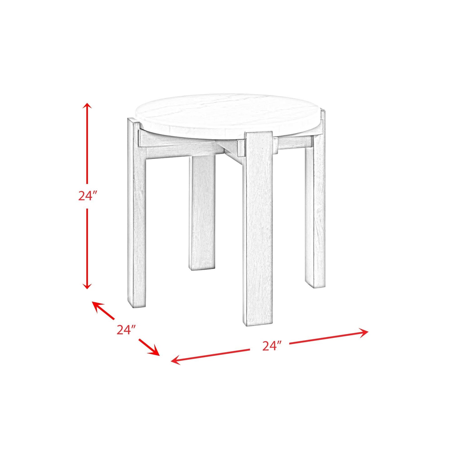 Elements International Rosamel T.17820.ET Round End Table IMAGE 9