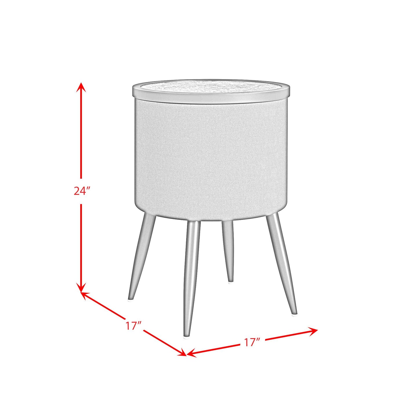 Elements International Halo T-18400-8-RETS Round Smart End Table IMAGE 10