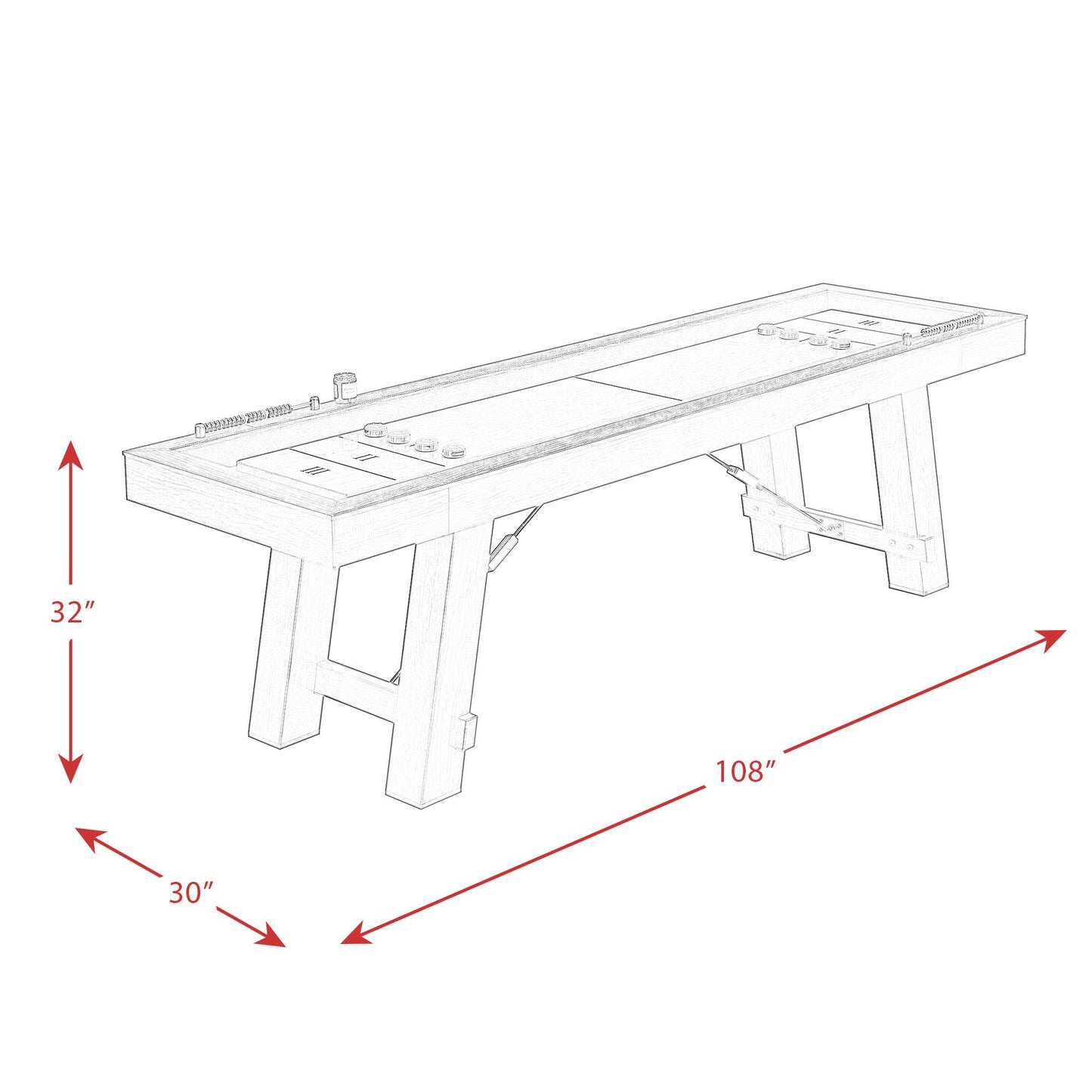 Elements International Titus CTT100ST Shuffleboard Table IMAGE 14