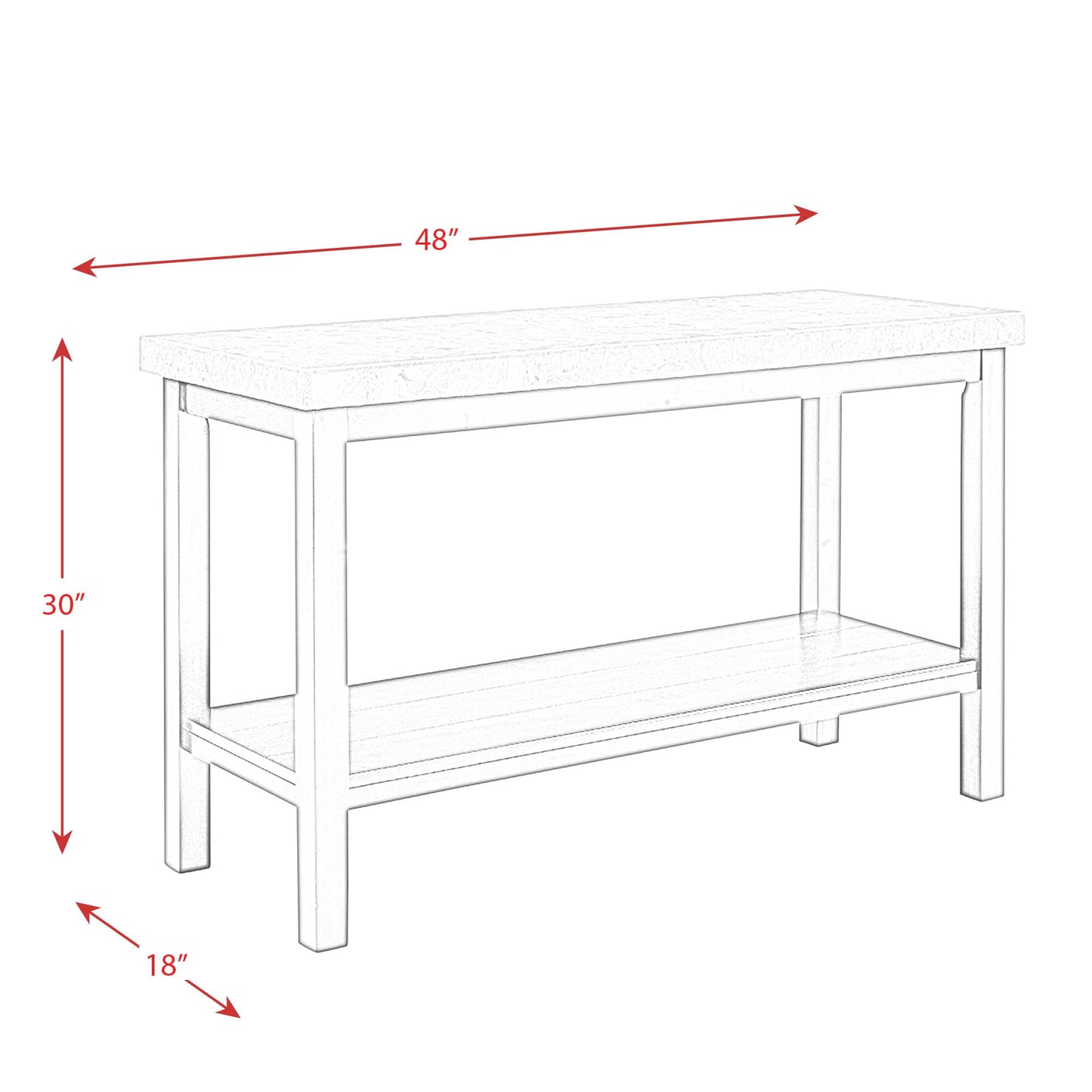 Elements International Kansas CKS100ST Sofa Table IMAGE 10