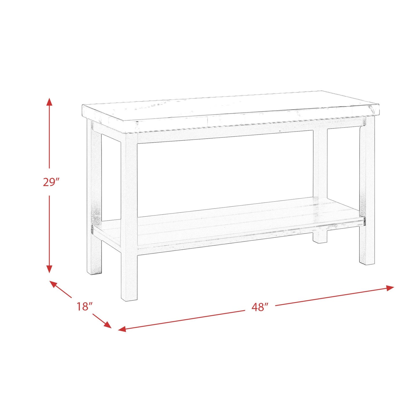 Elements International Marcello CML100ST Sofa Table IMAGE 8