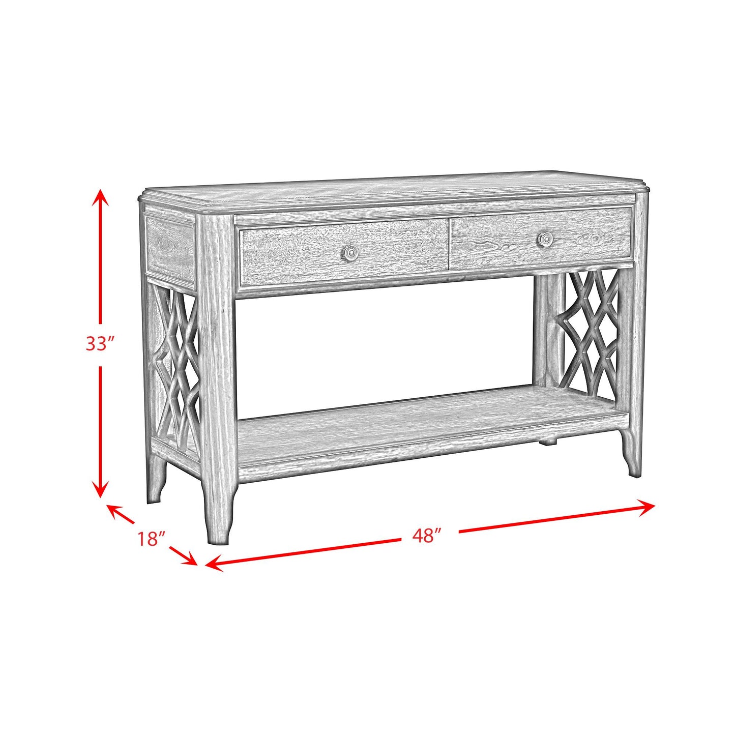 Elements International Phillipe T-5210-5-ST Sofa Table IMAGE 10
