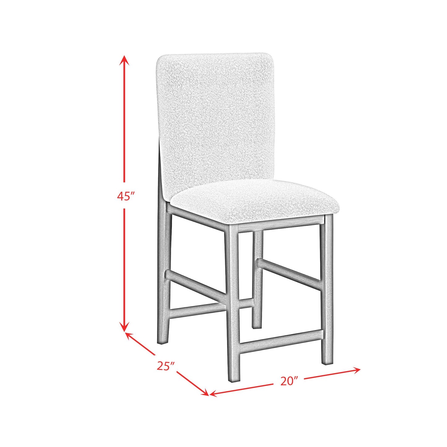 Elements International Portland D-1710-8-BST1 Square Back Barstool IMAGE 9