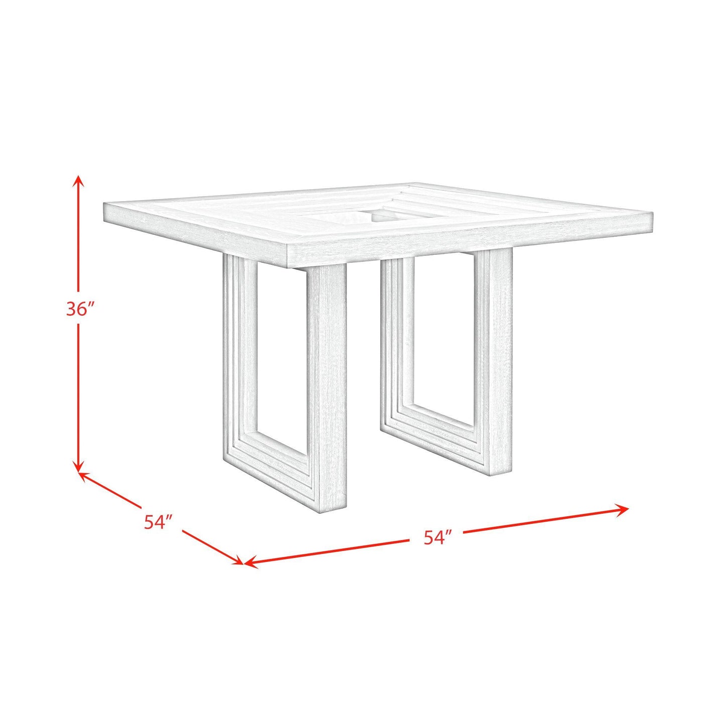 Elements International Avalanche D-11600-7-SCT Square Counter Table IMAGE 10