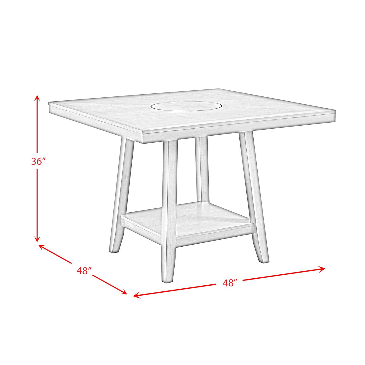 Elements International Seneca D-7670-3-CT Square Counter Table IMAGE 11