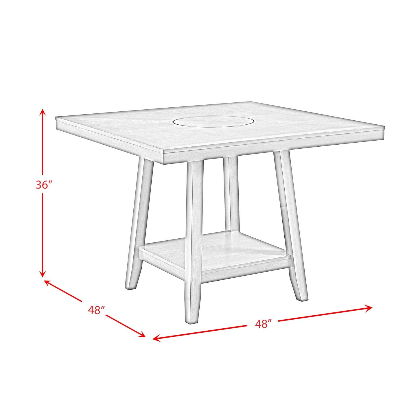 Elements International Seneca D-7670-5-CT Square Counter Table IMAGE 9