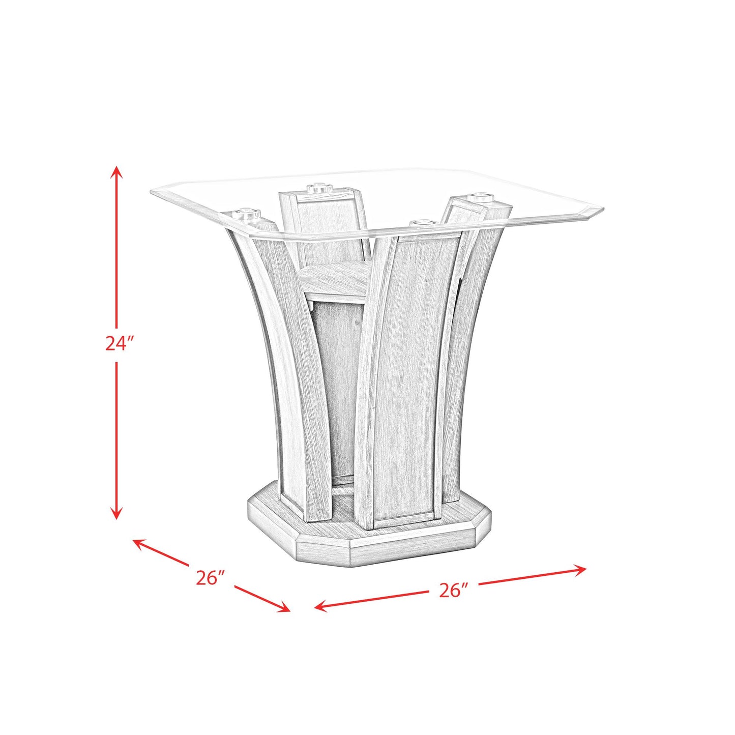 Elements International Dapper TPR350ET Square End Table IMAGE 9