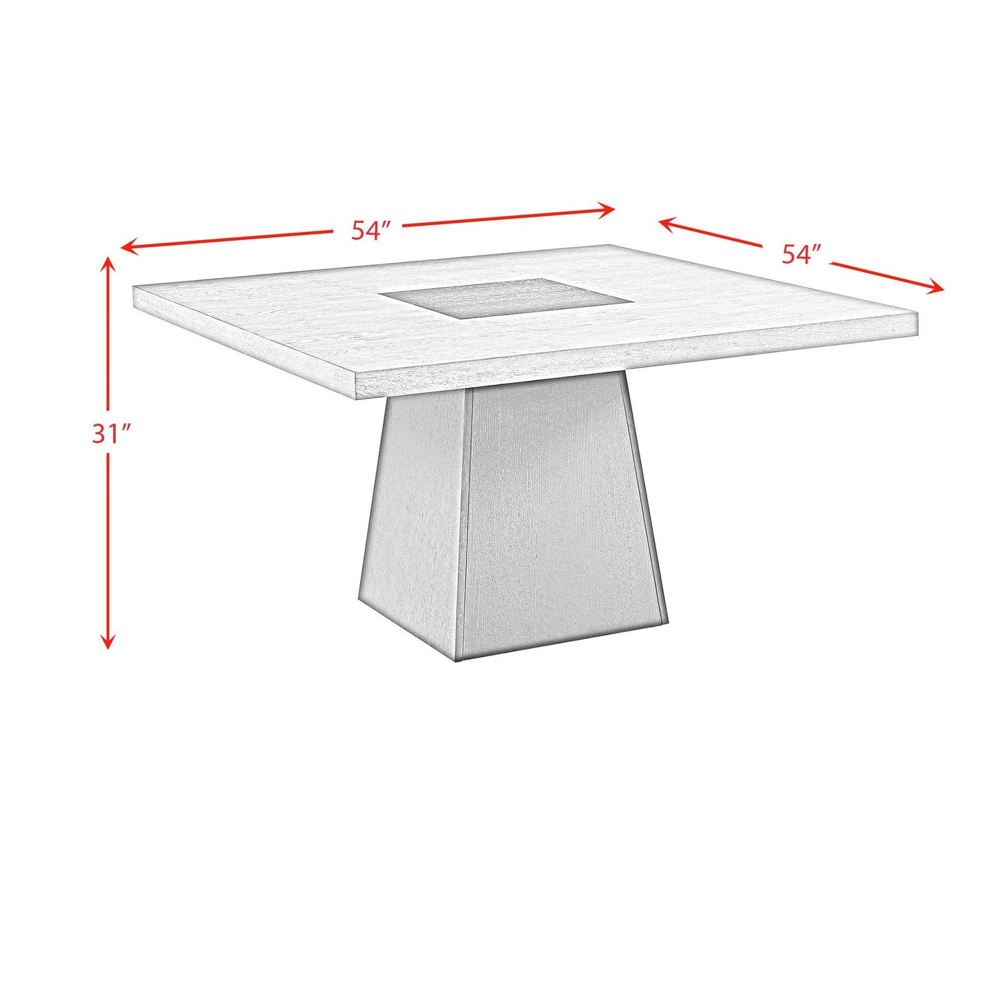 Elements International Jemma D-7570-5-DT Square Table IMAGE 13