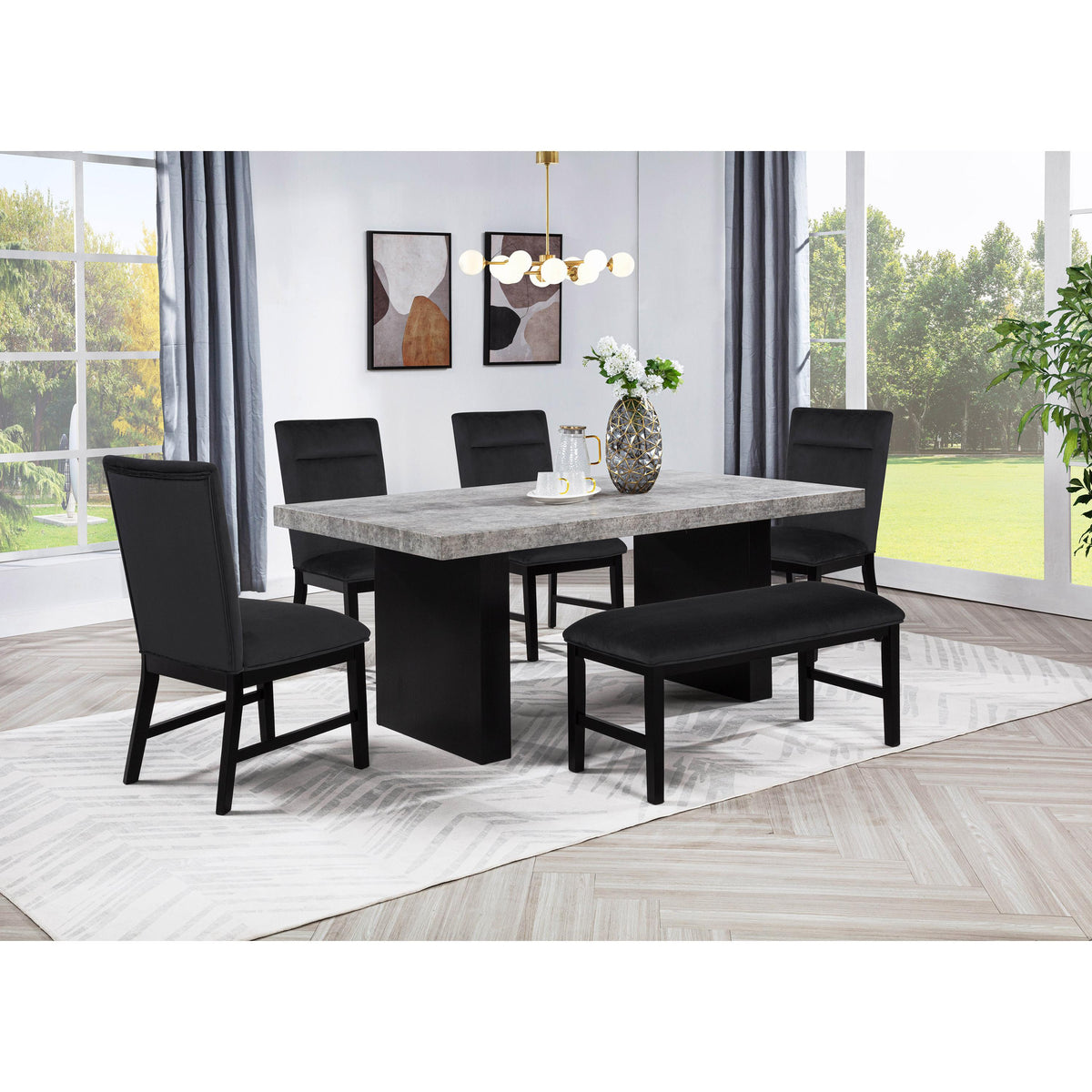 Crown Mark Sebastian Bench 2225-BENCH-BK IMAGE 2