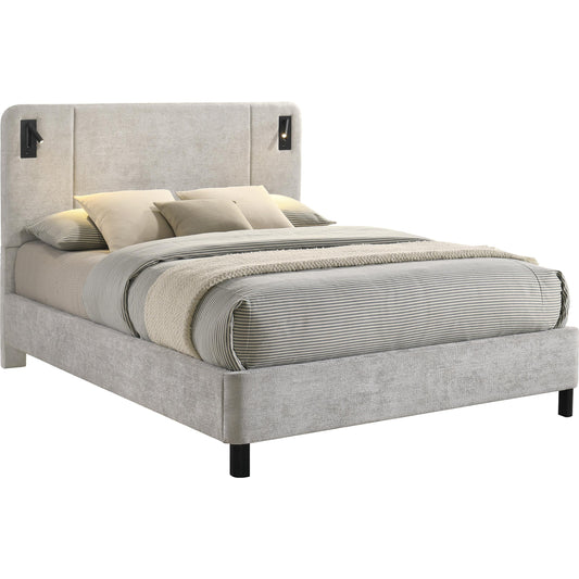 Crown Mark Freya Queen Upholstered Panel Bed 5272LG-Q-HBFB/5272LG-KQ-RAIL IMAGE 1