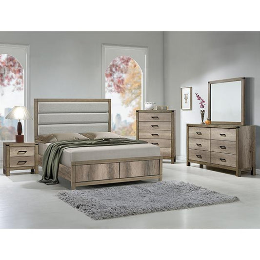 Crown Mark Matteo Queen Upholstered Panel Bed B3202-Q-HBFB/B3200-KQ-RAIL IMAGE 1