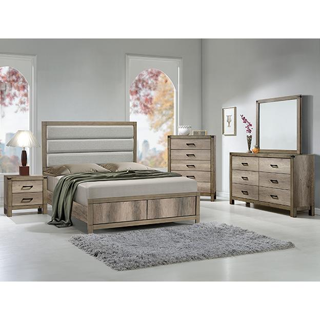 Crown Mark Matteo Full Upholstered Panel Bed B3202-F-HBFB/B3200-FT-RAIL IMAGE 1