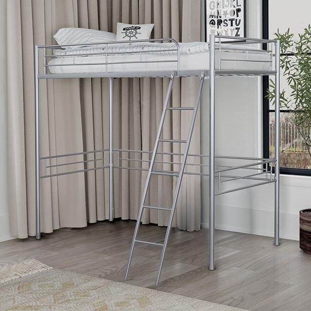 Furniture of America Myles FM-BK910SV-T Twin Loft Bed IMAGE 1