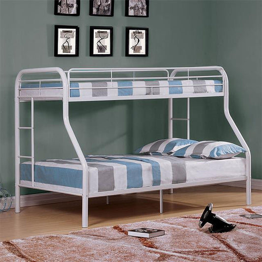 Furniture of America Finnerty CM-BK1032WH-TF-BED Twin/Full Bunk Bed IMAGE 1