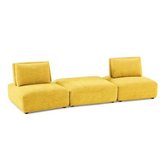 Furniture of America Stavanger FM63001YL-C 2-Seater with Square Ottoman IMAGE 1