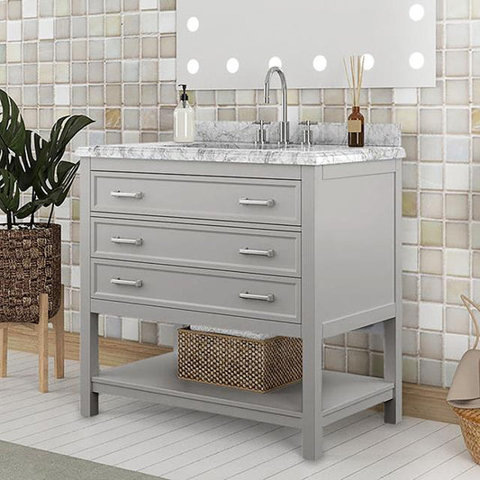 Furniture of America Reston TM-VS001GY-37 37" Vanity with Top/ Sink IMAGE 1