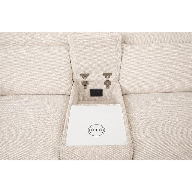 Furniture of America Thaddea CM9934WH-LV-PM-PK Power Loveseat IMAGE 4