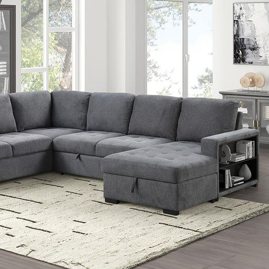 Furniture of America Stockwell FM6966DG-SECT Sleeper Sofa Sectional IMAGE 1