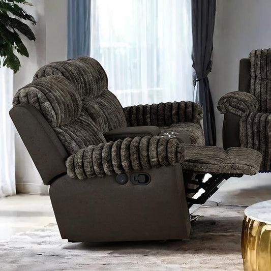 Furniture of America Dionysus FM64003BR-LV-M Manual Reclining Loveseat IMAGE 1