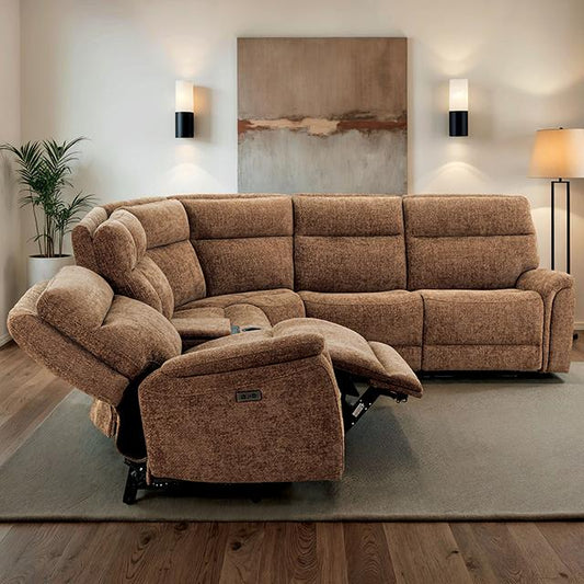 Furniture of America Mattheus CM9944BR-SECT-PM Power Sectional IMAGE 1