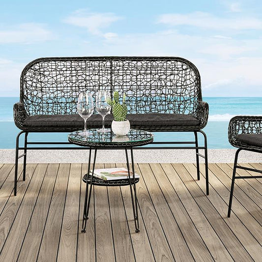 Furniture of America Zalika FM80010BK-T-4PC-BN 4 Pc Conversation Set IMAGE 1