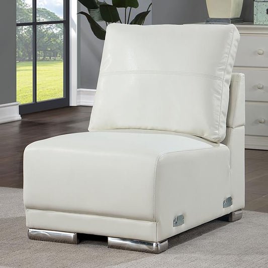 Furniture of America Althea CM6410WH-AC Armless Chair IMAGE 1
