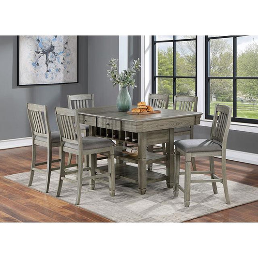 Furniture of America Anaya CM3512GY-PT-7PC 7 Pc Counter Height Table Set IMAGE 1