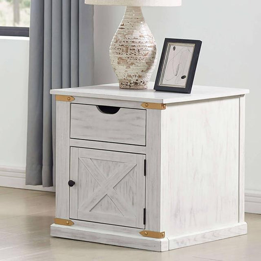 Furniture of America Bacerra CM4018WH-E End Table IMAGE 1