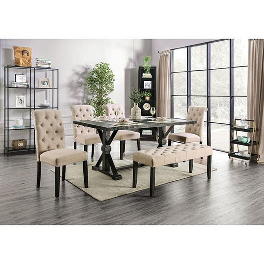 Furniture of America Alfred CM3735T-GY-7PC 7 Pc Dining Table Set IMAGE 1