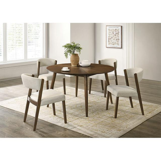 Furniture of America Raissa FM32011WN-RT-5PC 5 Pc Round Dining Table Set IMAGE 1
