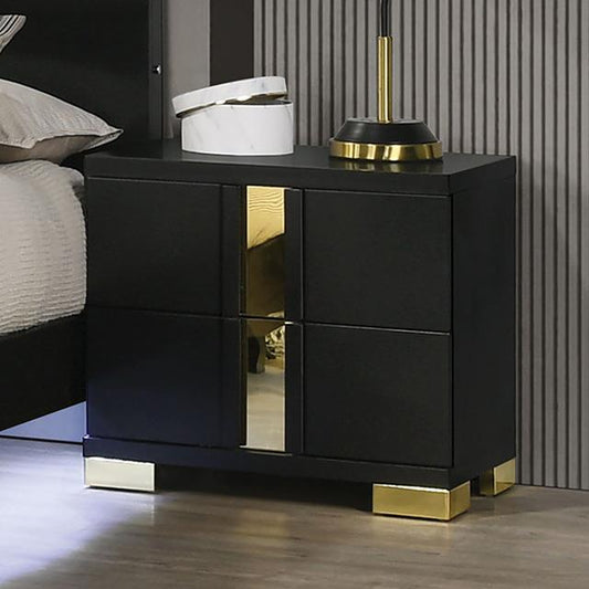 Furniture of America Lillestrom FM7217BK-N Nightstand IMAGE 1