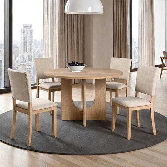 Furniture of America Oberto SL3406NT-RT-5PC 5 Pc Round Dining Table Set IMAGE 1