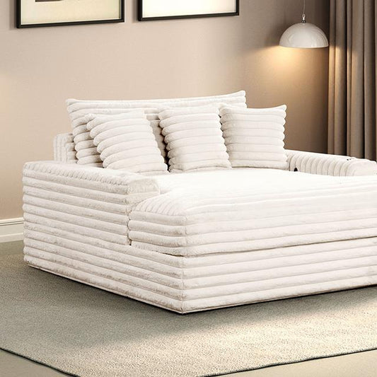 Furniture of America Veyrier FM6901WH-CE 2 Arm Chaise IMAGE 1