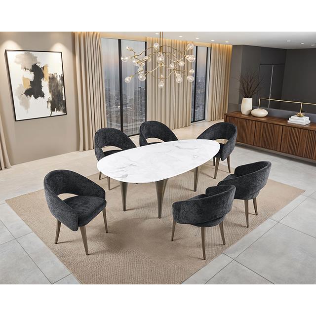 Furniture of America Ciaran FM37024WH-OT-5PC24BK 5 Pc Dining Table Set IMAGE 2