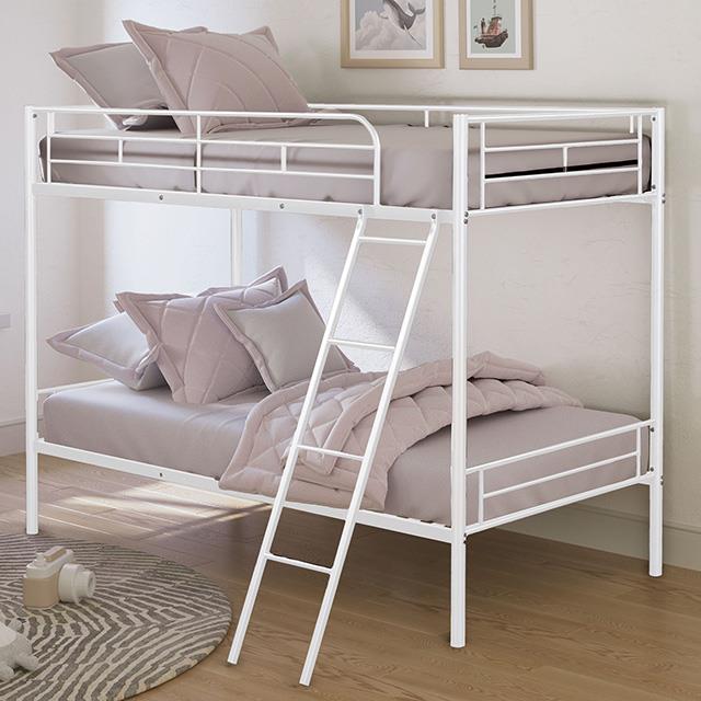 Furniture of America Hector FM-BK903WH-TT Twin/Twin Metal Bunkbed IMAGE 1