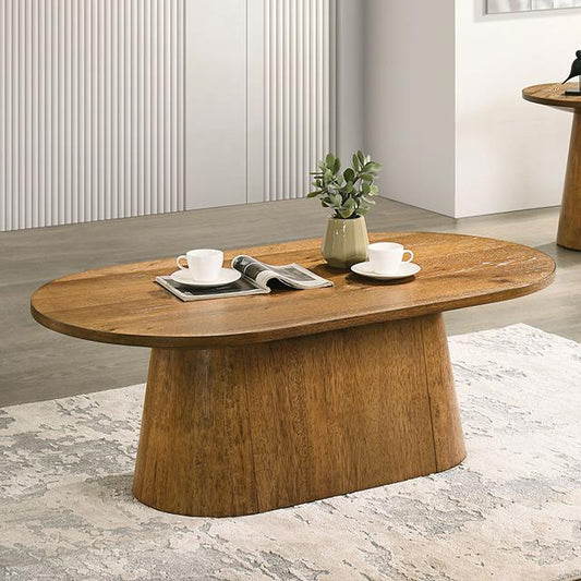Furniture of America Halewood FM4222WN-CO-PK Oval Coffee Table IMAGE 1