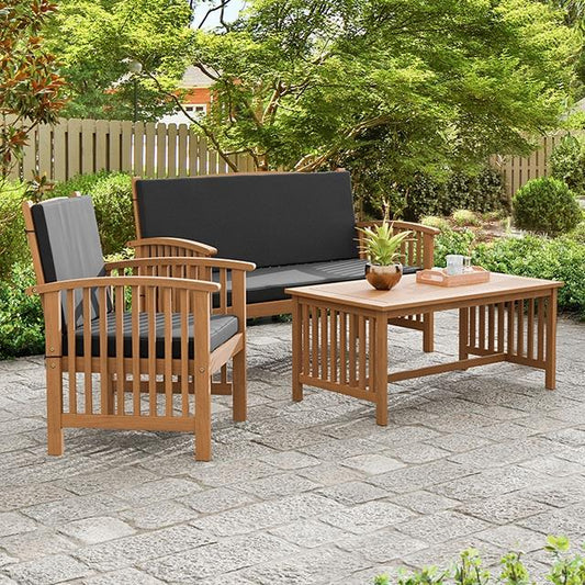 Furniture of America Kyushu GM-1022BK-3PC 3 Pc Patio Set IMAGE 1