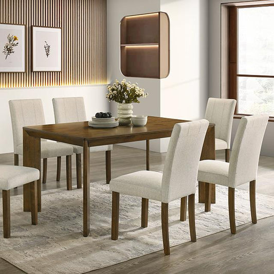 Furniture of America Paolino FM32010BR-T-7PC 7 Pc Dining Table Set IMAGE 1