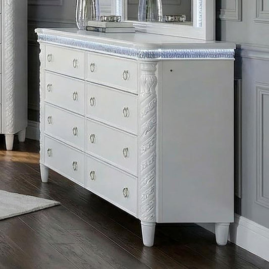 Furniture of America Swindon FM74007WH-D Dresser with LED IMAGE 1