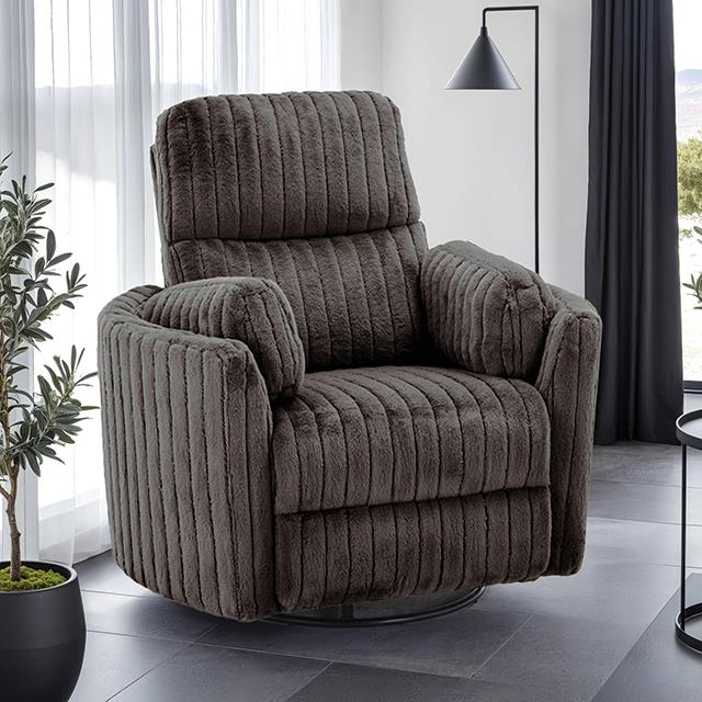 Furniture of America Belper FM-AC8018DB-PM Power Glider Recliner with Swivel IMAGE 1
