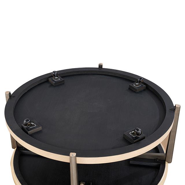 Furniture of America Roros FM44008NT-CR Round Cocktail Table IMAGE 4