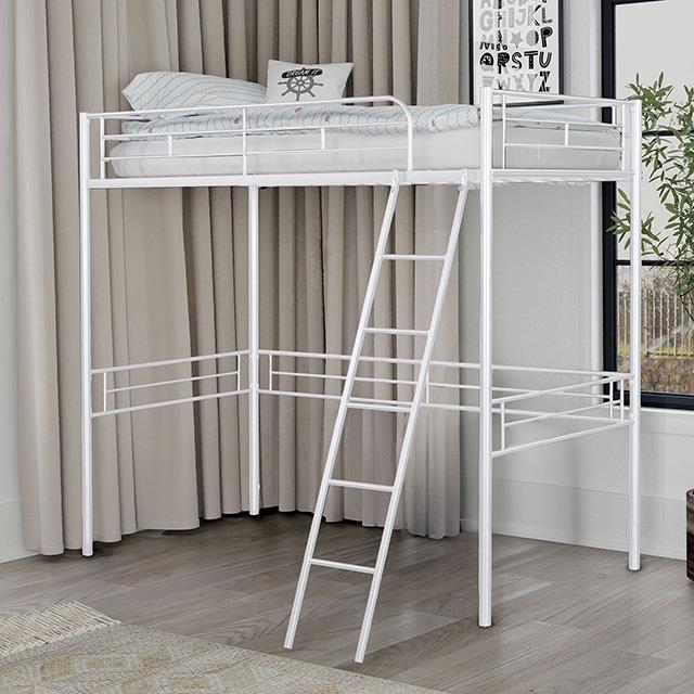 Furniture of America Myles FM-BK910WH-T Twin Loft Bed IMAGE 1