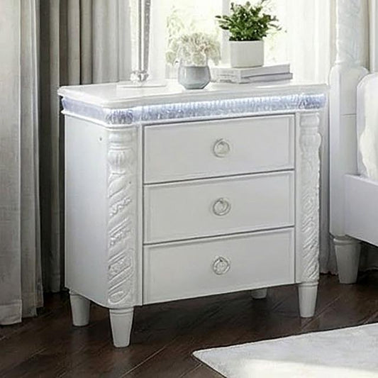 Furniture of America Swindon FM74007WH-N Nightstand with LED IMAGE 1