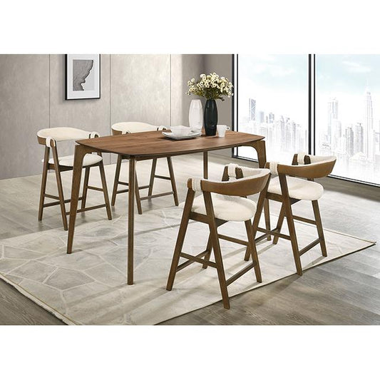 Furniture of America Ebikon FM3211WN-PT-35W-5PC 5 Pc Counter Height Table Set IMAGE 1
