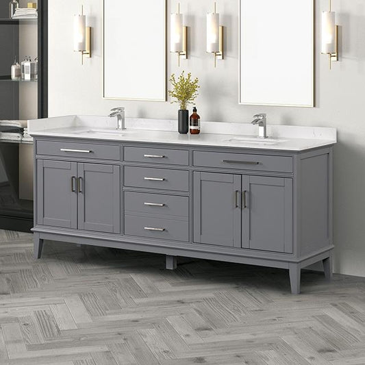 Furniture of America Oliva TM-CT006WH-80+06GY Vanity Set IMAGE 1