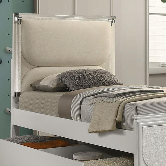 Furniture of America Lareina FM72081WH-T-BED Twin Bed IMAGE 1