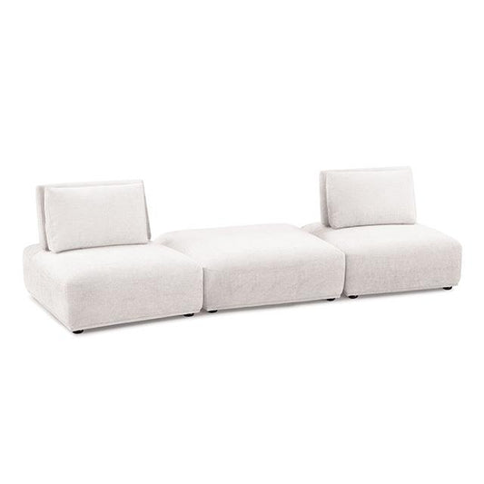 Furniture of America Stavanger FM63001WH-C 2-Seater with Square Ottoman IMAGE 1