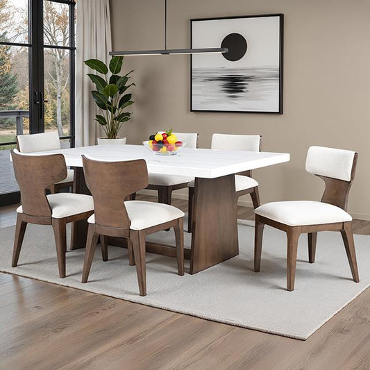 Furniture of America Caerwys FM34004BR-T-7PC 7 Pc Dining Table Set IMAGE 1