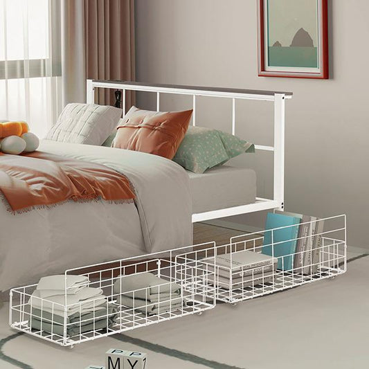 Furniture of America Nicoli FM7901WH-Q Queen Metal Bed with Underbed Storage IMAGE 1